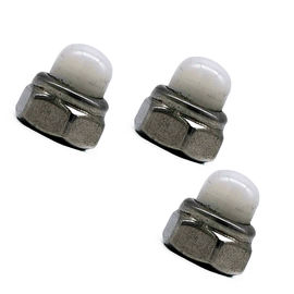 Soem-Edelstahl-Nuss-Hexagon SS304/316 wölbte sich weiße Nylonüberwurfmütter